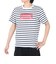 チャムス（CHUMS）Tシャツ 半袖 ロゴ CH01-2277-W075 ボーダー 綿100%