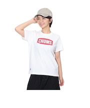 チャムス(CHUMS)ロゴ 半袖Tシャツ CH11-2277-W014 ホワイト×レッド
