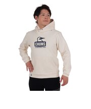 チャムス（CHUMS）スウェット パーカー ブービーフェイス プルオーバー CH00-1419-W095 ホワイト×ネイビー 裏起毛 綿100