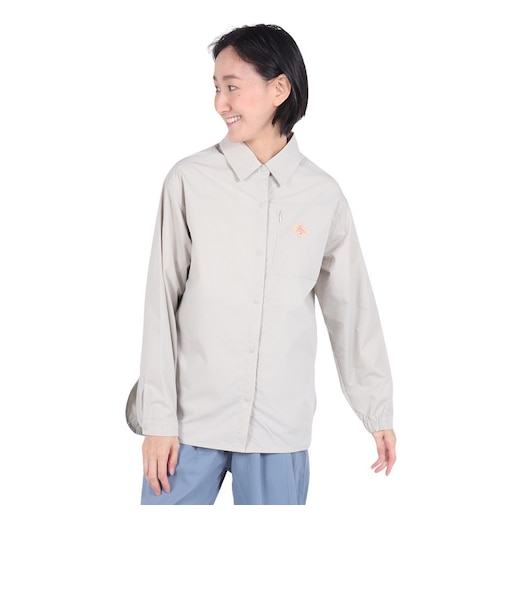 クリフメイヤー（KRIFF MAYER）長袖シャツ ヘムラウンド オーバー シャツ 2344402LX:20:BEIGE ベージュ 速乾 静電ケア