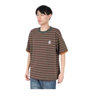クリフメイヤー(KRIFF MAYER)チルタイムマルチボーダー半袖Tシャツ 2343100-29:BROWN