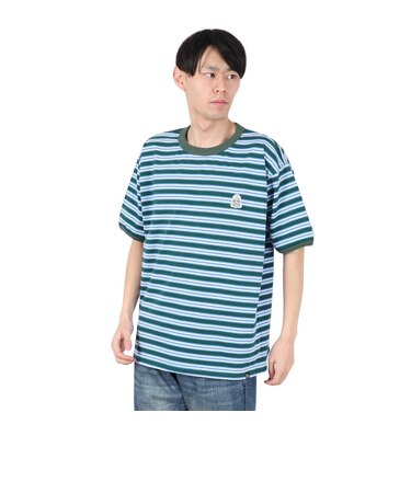 クリフメイヤー（KRIFF MAYER）チルタイムマルチボーダー半袖Tシャツ 2343100-65:GREEN