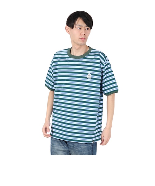 クリフメイヤー（KRIFF MAYER）チルタイムマルチボーダー半袖Tシャツ 2343100-65:GREEN