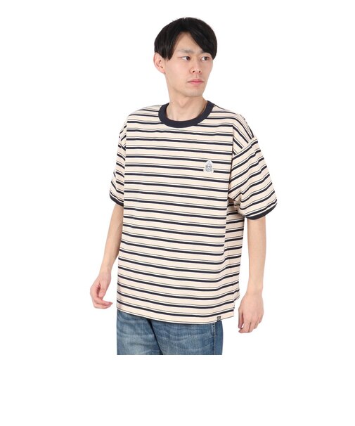 クリフメイヤー（KRIFF MAYER）チルタイムマルチボーダー半袖Tシャツ 2343100-9:NATURAL