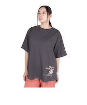 クリフメイヤー(KRIFF MAYER)接触冷感 吸水速乾 半袖 ウェットプロテクト Aライン Tシャツ 花 2347881LX:17:CHARCOAL チャ…