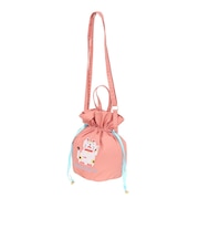 アミナ(amina)交差縫い巾着 ショルダー バッグ 7CRP4202 PK NEKO