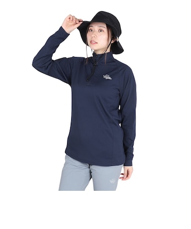 ポールワーズ（POLEWARDS）長袖 DRY COMFORT ハーフジップ Tシャツ PW2RHB10 NVY ネイビー 吸汗速乾 ストレッチ