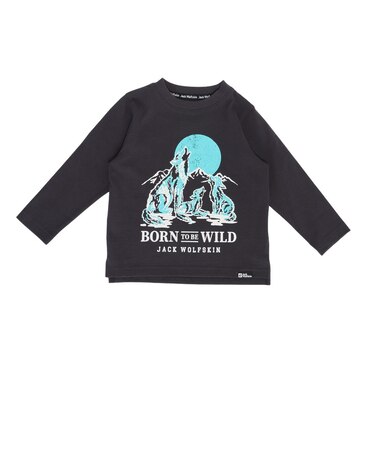 ジャックウルフスキン（JackWolfskin）ジュニア アンダーウェア ウルフプリント ロングスリーブTシャツ A63214-6350