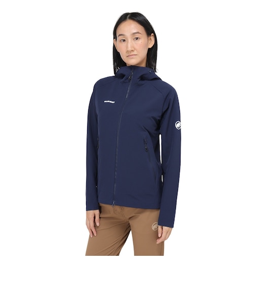 マムート（MAMMUT）アウター MACUN 2.0 ソフトシェル フーデッド ジャケット AF 1011-00802-5118 ネイビー EUROサイズ