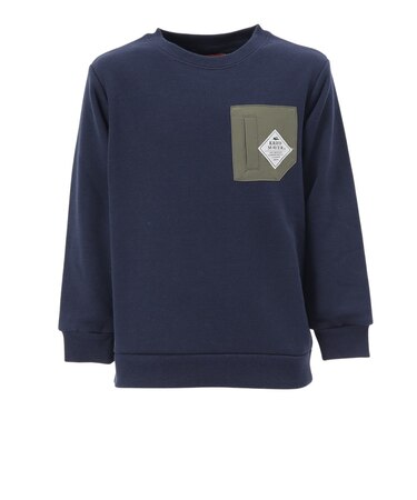 クリフメイヤー（KRIFF MAYER）ジュニア スウェット トレーナー ヤマロゴ ポケクルー 2417862K:79:NAVY ネイビー バックプリント