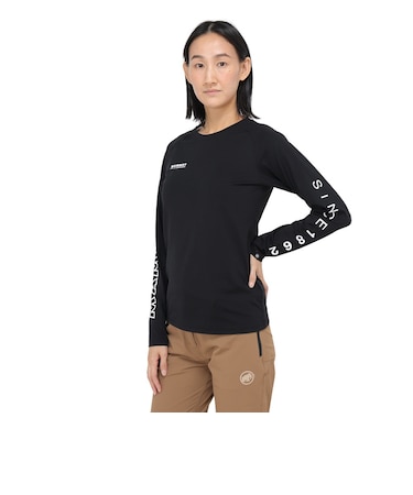 マムート（MAMMUT）長袖Tシャツ QD ロゴプリント ロングスリーブTシャツ 1016-01040-00739 ブラック EUROサイズ