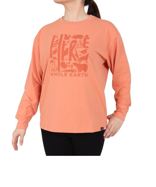 ホールアース（Whole Earth）ロンT プリント長袖Tシャツ hike WE2SDZ35 SMP