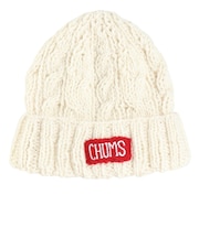 チャムス(CHUMS)ニット帽 ニットキャップ ネパールニットワッチ CH05-1397-W004 ホワイト ウール100% ケーブル編み