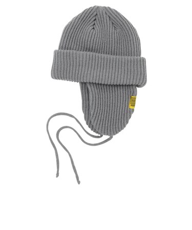 キウ（Kiu）ニット帽 ニットキャップ 2WAY YARN イヤーフラップビーニー K381-950 グレー 汚れにくい