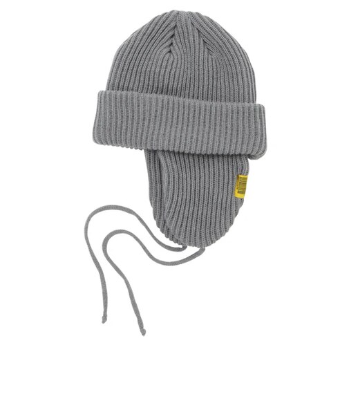 キウ（Kiu）ニット帽 ニットキャップ 2WAY YARN イヤーフラップビーニー K381-950 グレー 汚れにくい