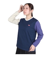 チャムス(CHUMS)長袖Tシャツ ロンT ブービーロゴTシャツ CH11-2275-C087 パープル バックプリント 綿100