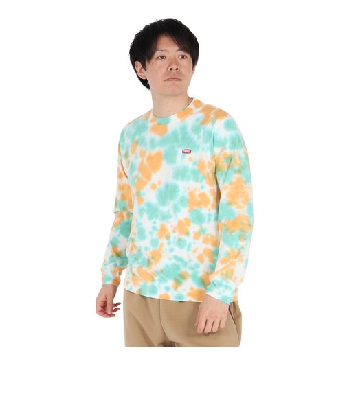 チャムス（CHUMS）長袖Tシャツ ロンT ブービーロゴTシャツ CH01-2275-Z358 オレンジ×グリーン バックプリント 綿100