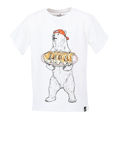 ゴースローキャラバン（GOSLOWCARAVAN）ジュニア 餃子クマ Tシャツ 341923 WHT