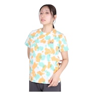 チャムス(CHUMS)半袖Tシャツ エルブレスコラボ LB ロゴ Glow Tシャツ CH11-2574-Z358 オレンジ×グリーン 蓄光 綿100