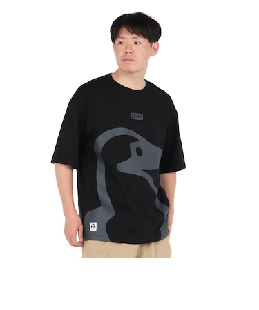 チャムス（CHUMS）半袖Tシャツ ビッグブービーTシャツ CH01-2526-K001 ブラック 綿100 オーバーサイズ