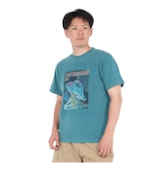 チャムス（CHUMS）半袖Tシャツ チャムススターハリケーンTシャツ CH01-2529-T041 ターコイズ 綿100 ピグメント加工