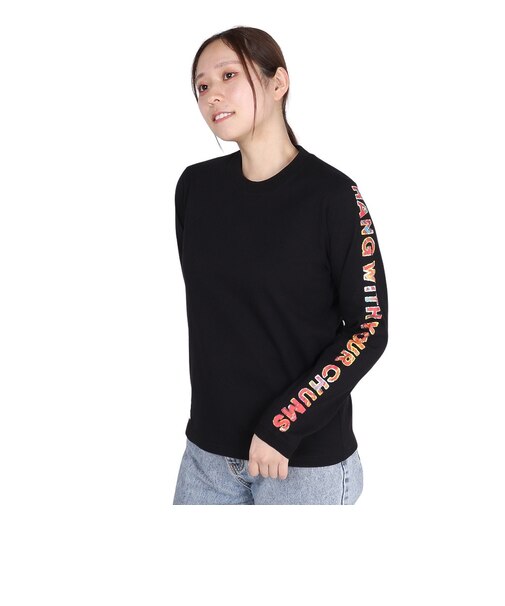 チャムス（CHUMS）長袖Tシャツ ロンT アンチバグ BREAKFAST CH11-2506-K001 ブラック 綿100 虫よけ
