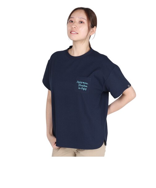 ホールアース（Whole Earth）半袖 ポケット Tシャツ WE2TDZ55 NVY ネイビー 速乾