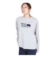 ホールアース(Whole Earth)長袖 BEAR Tシャツ WE2TDZ53 GRY ライトグレー 速乾