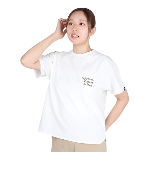ホールアース（Whole Earth）半袖 ポケット Tシャツ WE2TDZ55 WHT ホワイト 速乾
