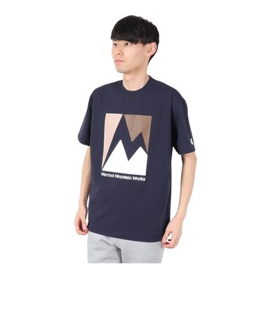 マーモット（Marmot）半袖Tシャツ クラック Tシャツ MTSS25MST063-C005 ネイビー 速乾