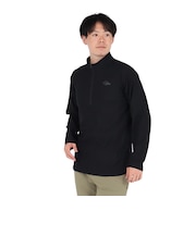ポールワーズ(POLEWARDS)長袖Tシャツ ロンT Woolmesh ハーフジップ PW2TJB01 BLK ブラック