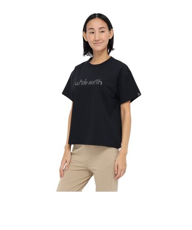 ホールアース（Whole Earth）カットソー 半袖 LONG COOL Tシャツ WE2TDZ57 BLK 冷感 速乾