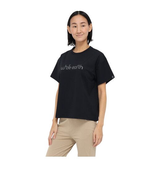 ホールアース（Whole Earth）カットソー 半袖 LONG COOL Tシャツ WE2TDZ57 BLK 冷感 速乾