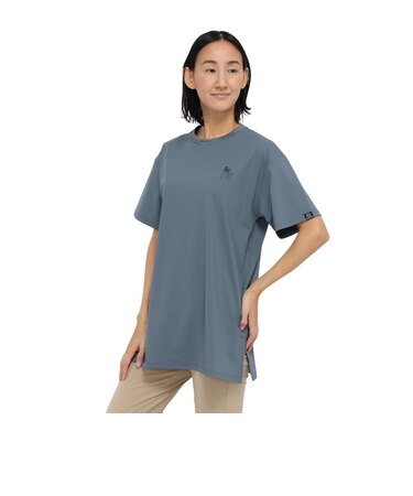 ホールアース（Whole Earth）カットソー 半袖 LONG COOL Tシャツ WE2TDZ58 BGRY 冷感 速乾