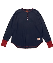 クリフメイヤー(KRIFF MAYER)ハニカムワッフルバイカラーロンT W2517831:79:NAVY