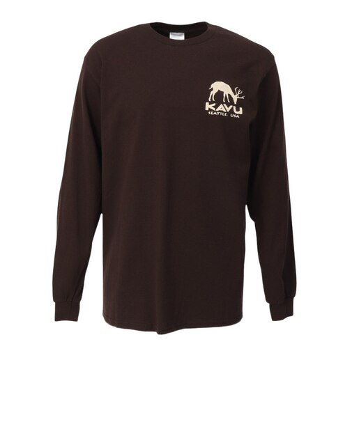 ロングスリーブディア Tシャツ 19822331ダークチョコレート