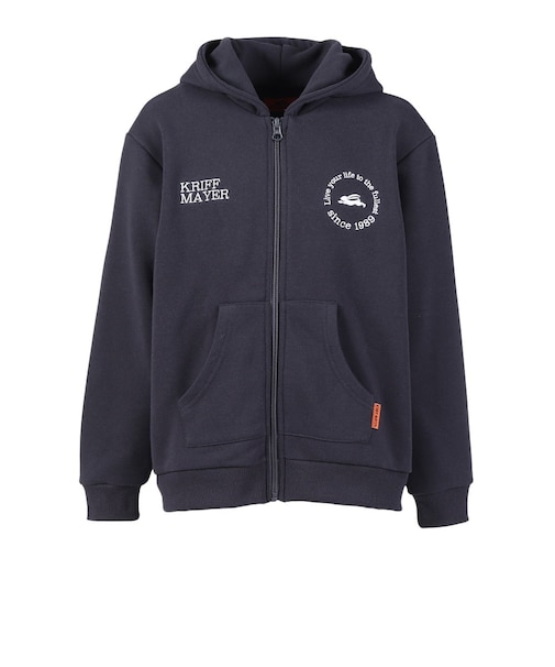 クリフメイヤー（KRIFF MAYER）キッズ 裏毛ジップアップパーカー J2537827:17:CHARCOAL