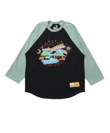 ゴースローキャラバン（GOSLOWCARAVAN）USAコットン gscWORLD 8分袖 ベースボール Tシャツ 361906 GRN