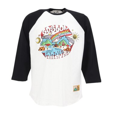 ゴースローキャラバン（GOSLOWCARAVAN）USAコットン gscWORLD 8分袖 ベースボール Tシャツ 361906 BLK