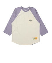 ゴースローキャラバン(GOSLOWCARAVAN)USAコットン 色々刺繍 8分袖 ベースボール Tシャツ ブラックバス 361905 LVD