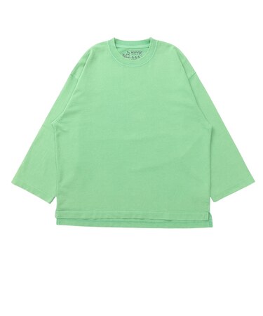 ゴースローキャラバン（GOSLOWCARAVAN）三本引き揃え ヘビー天竺 ケミカル ワイド9分丈 半袖Tシャツ 362608 GRN