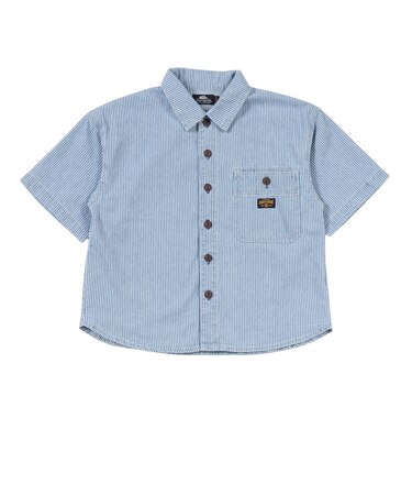 クリフメイヤー（KRIFF MAYER）ジュニア ワークステッチデニムシャツ J2545129:1669:BLUE-STRP
