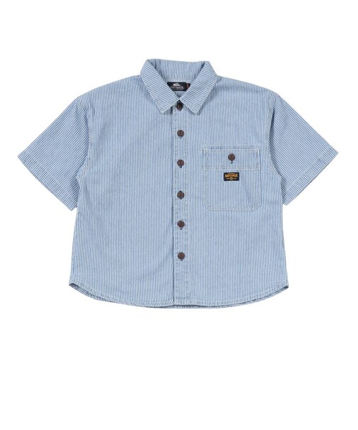 クリフメイヤー（KRIFF MAYER）ジュニア ワークステッチデニムシャツ J2545129:1669:BLUE-STRP