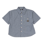 クリフメイヤー(KRIFF MAYER)ジュニア ワークステッチデニムシャツ J2545129:1571:NAVY-STRP