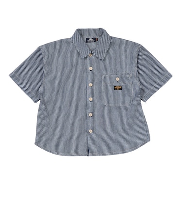 クリフメイヤー（KRIFF MAYER）ジュニア ワークステッチデニムシャツ J2545129:1571:NAVY-STRP