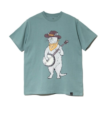 ゴースローキャラバン（GOSLOWCARAVAN）USA COTTON バンジョー猫 半袖Tシャツ 361910 GRN
