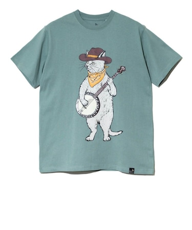 ゴースローキャラバン（GOSLOWCARAVAN）USA COTTON バンジョー猫 半袖Tシャツ 361910 GRN