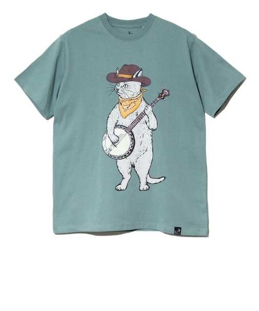 ゴースローキャラバン（GOSLOWCARAVAN）USA COTTON バンジョー猫 半袖Tシャツ 361910 GRN