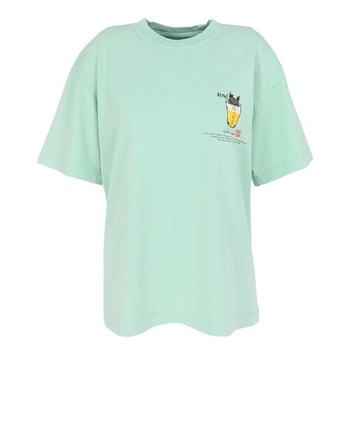 ゴースローキャラバン（GOSLOWCARAVAN）RAY綿 猫と麦酒 半袖Tシャツ 麦酒風呂 362617 MNT
