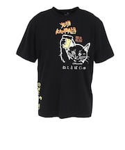 ゴースローキャラバン（GOSLOWCARAVAN）RAY綿 猫と麦酒 半袖Tシャツ 猫生乾杯 362616 BLK